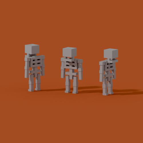 Low poly skeleton preview image